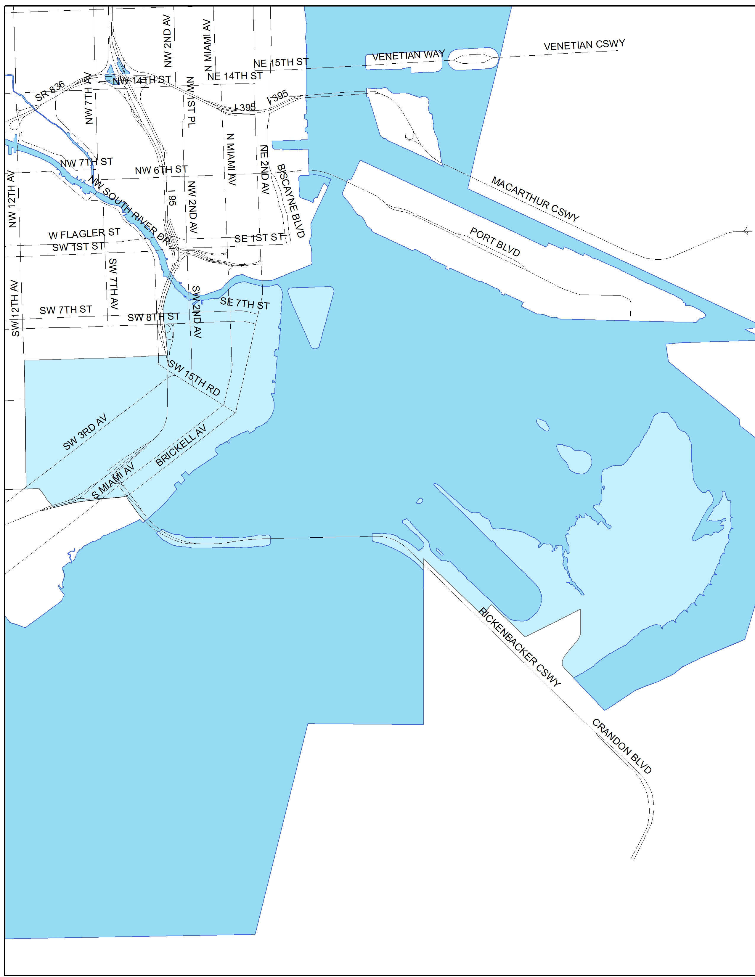 Coral Way Police Neighborhood Service Area Map